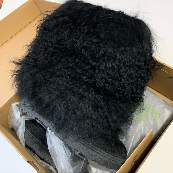 Bearpaw Boetis II Black Real Fur Winter Boots Women’s 7 New In Box - Picture 11 of 14